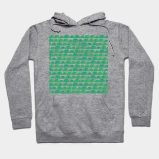 Green Ink Wash Semi Circles Hoodie